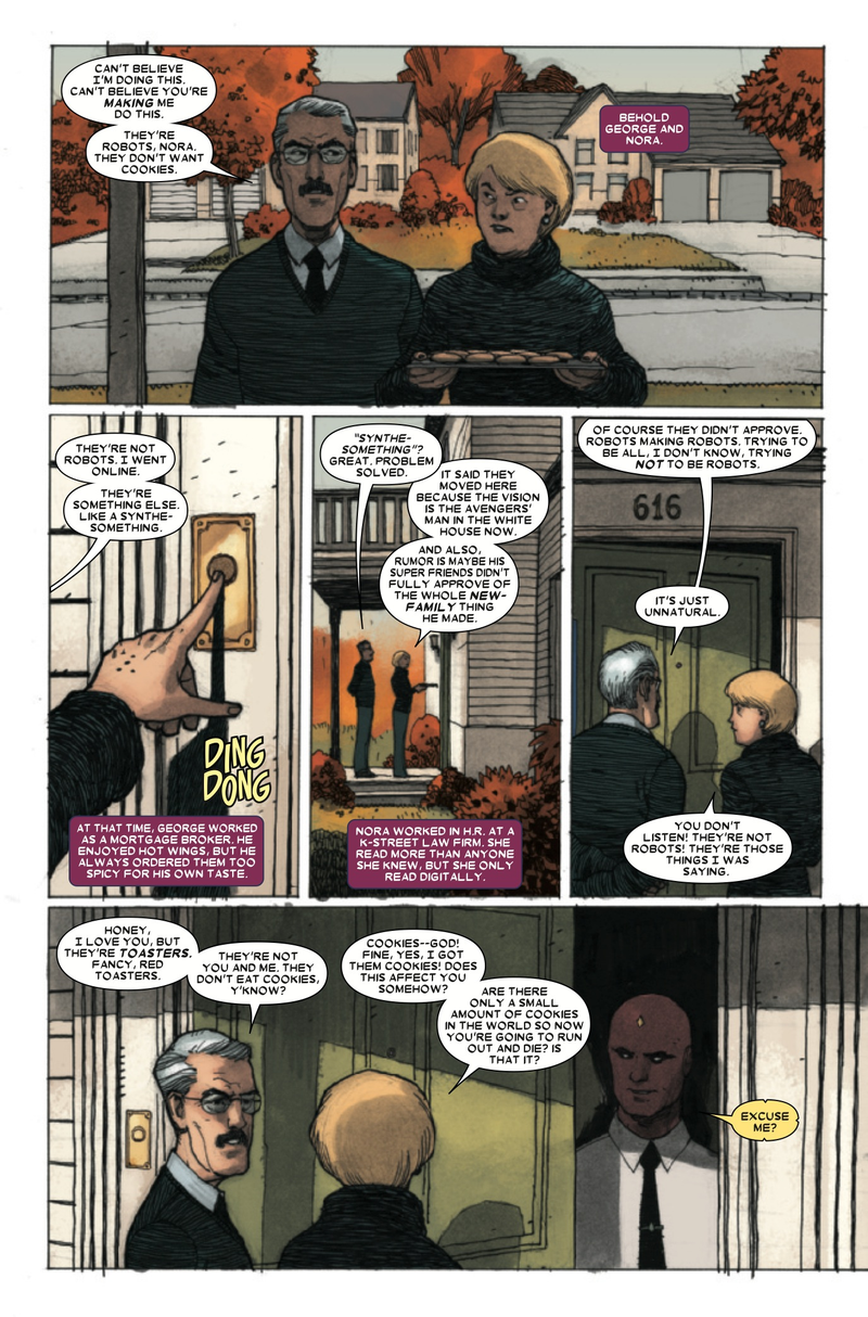 Illustration for article titled Exclusive Marvel preview: The Vision #1 brings a synthezoid family to suburbia